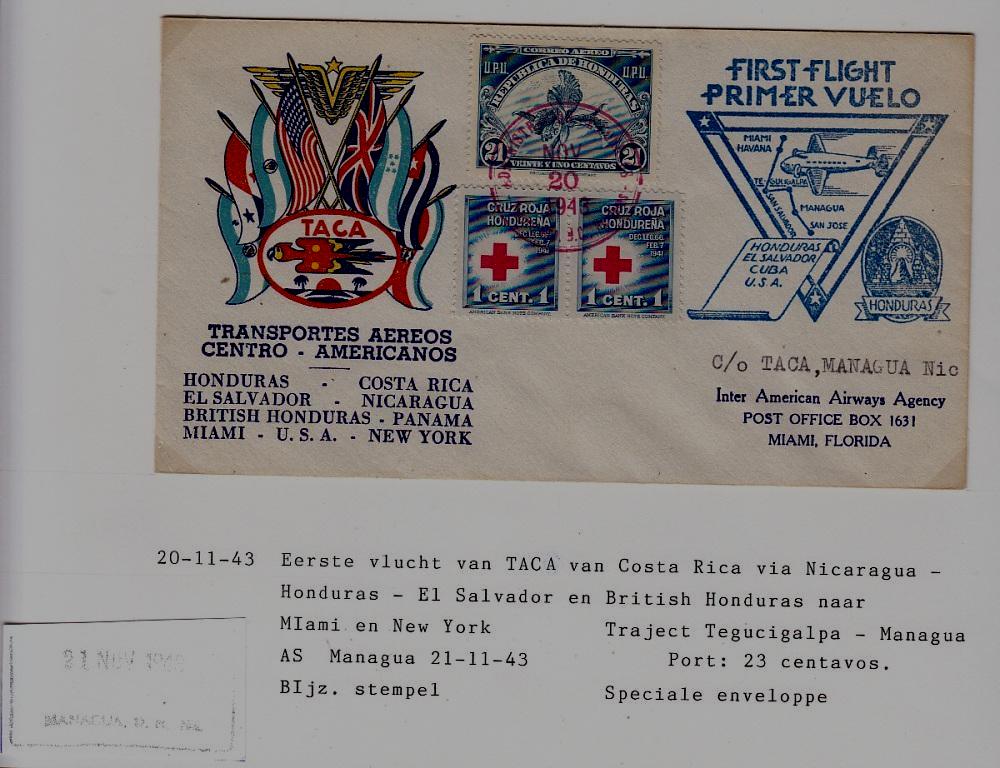 Honduras/USA airmail cover 20.11.43++