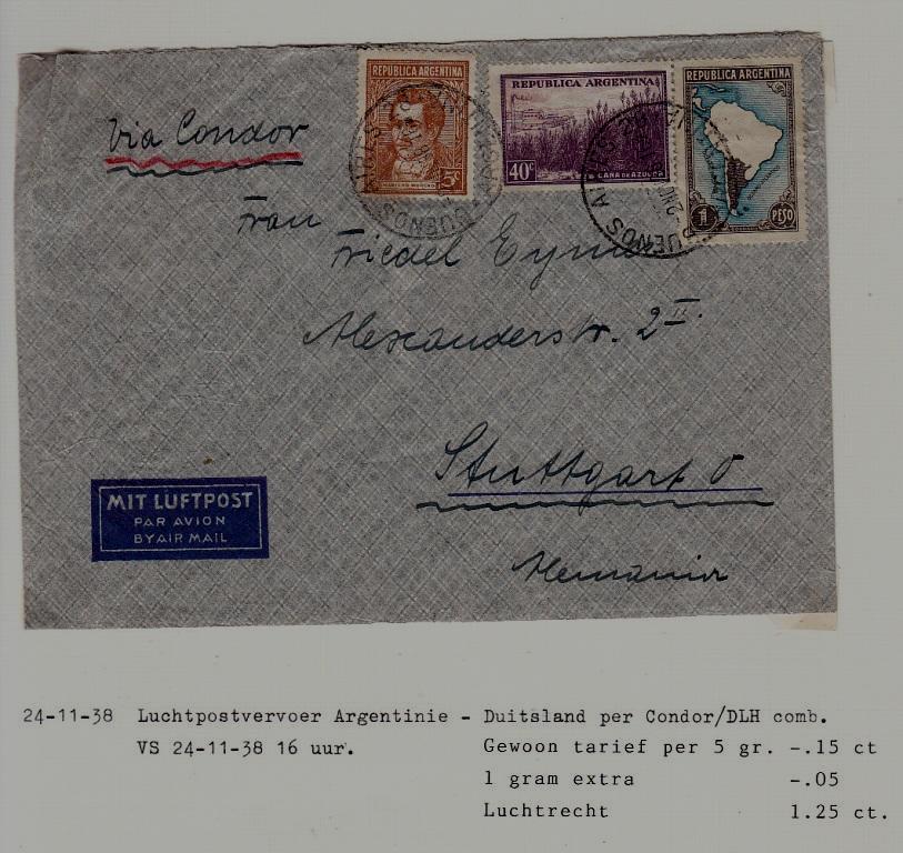Argentina/Germany airmail cover 24.11.38