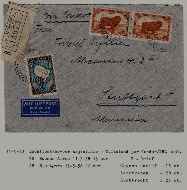 Argentina/Germany airmail cover 11.5.38