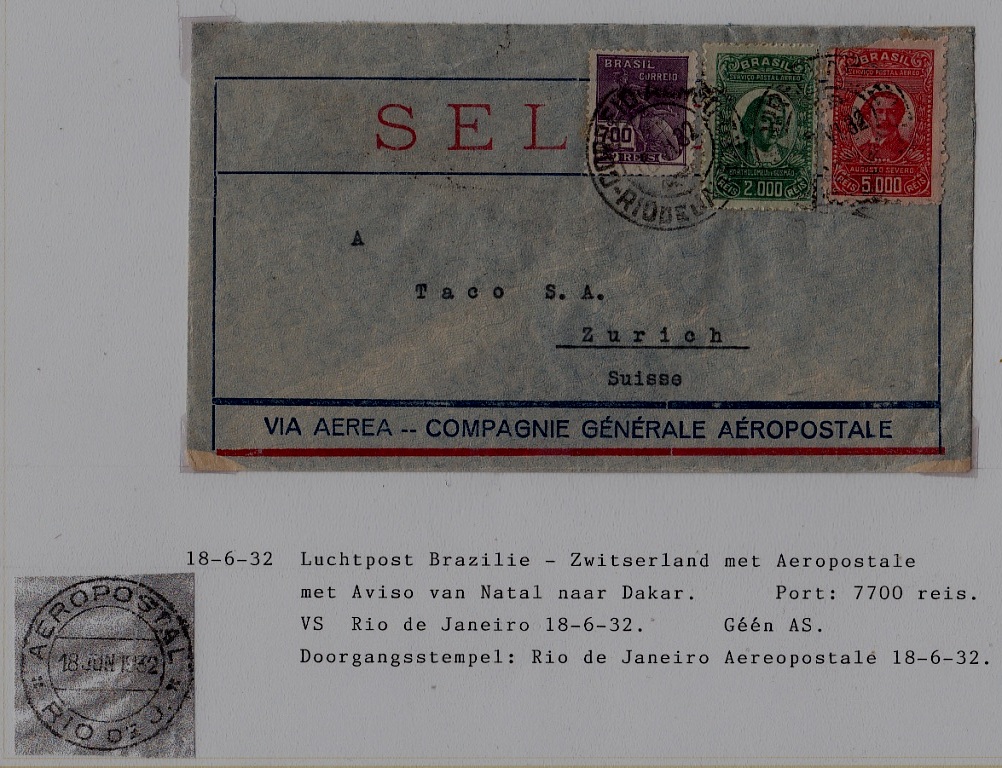 Brazil/Switzerland airmail cover 18.6.32