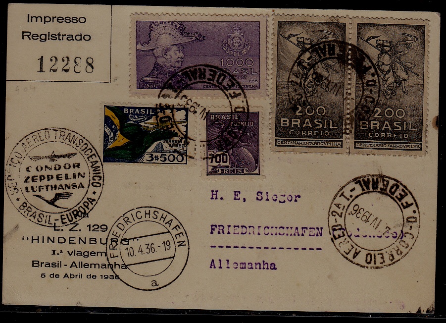 Brazil/Germany Zeppelin card 2.4.36