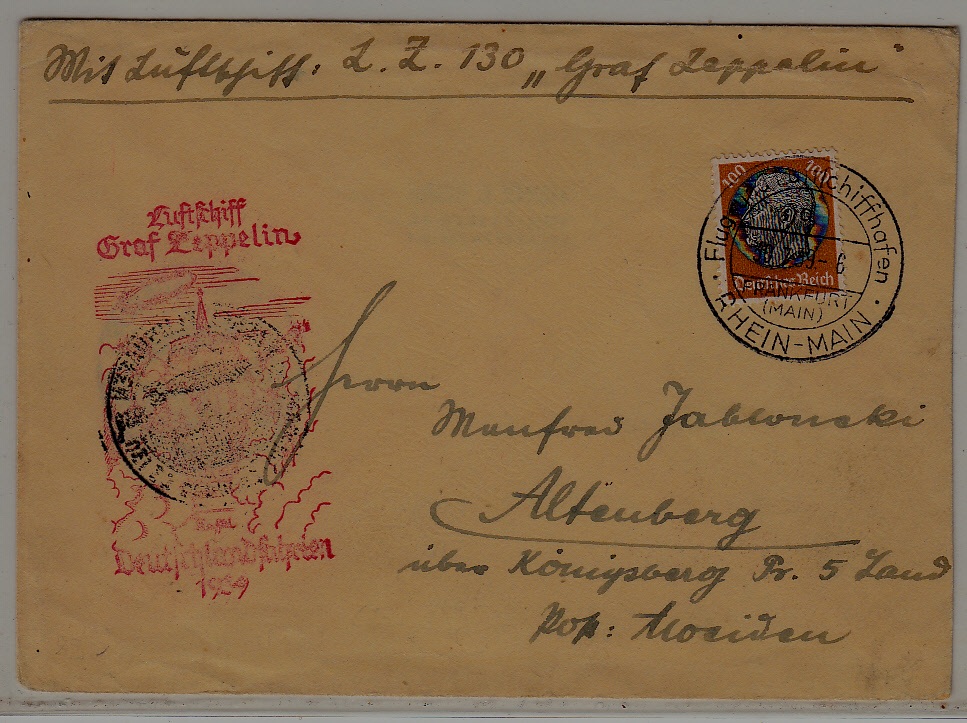 Germany Zeppelin cover Kassel flight 30.7.39