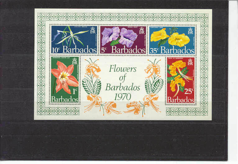 Barbados 352a MNH VF s/s Flowers