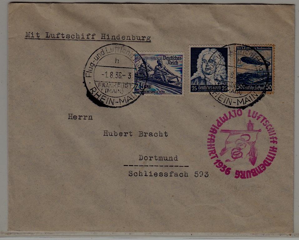Germany Zeppelin cover Olympiafahrt 1.8.36