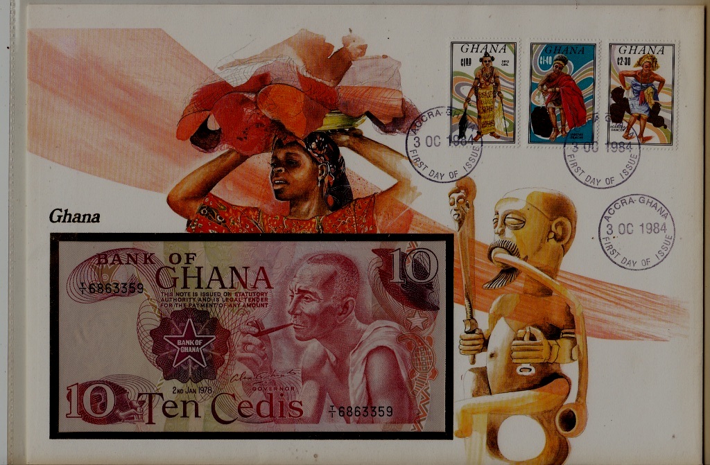 Ghana unc.banknote + cover 1984