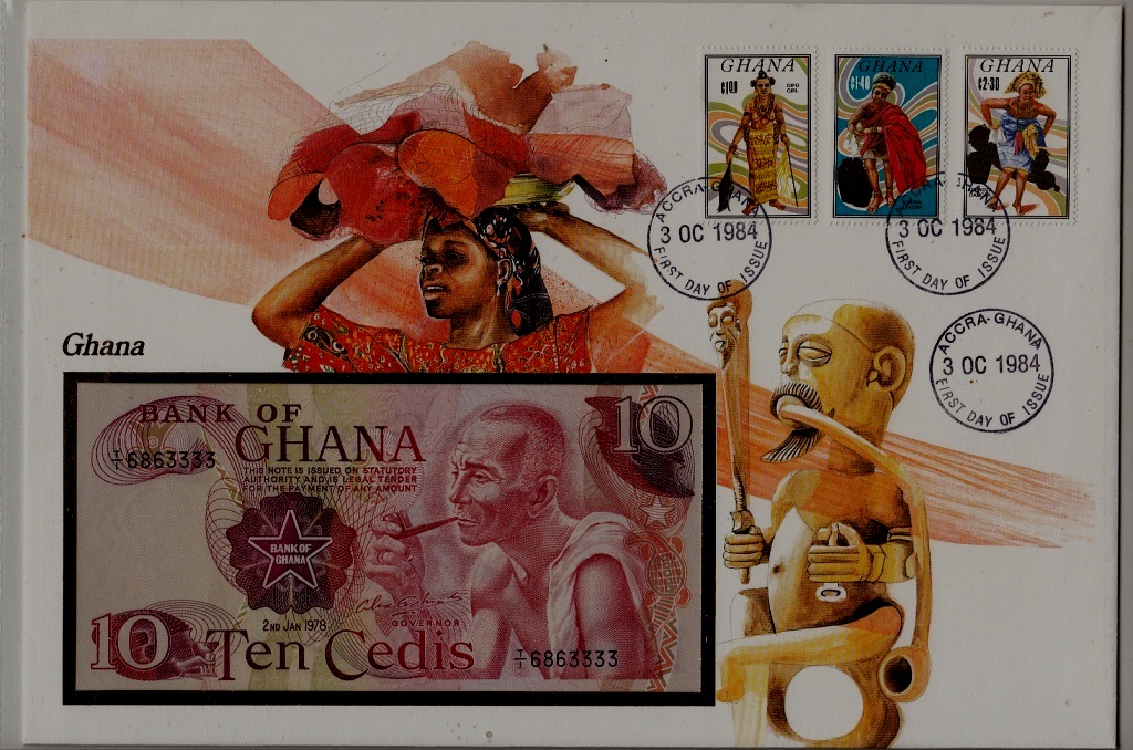 Ghana unc.banknote + cover 1984