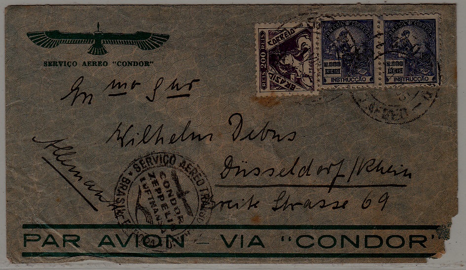 Brazil Zeppelin cover 1935 faults