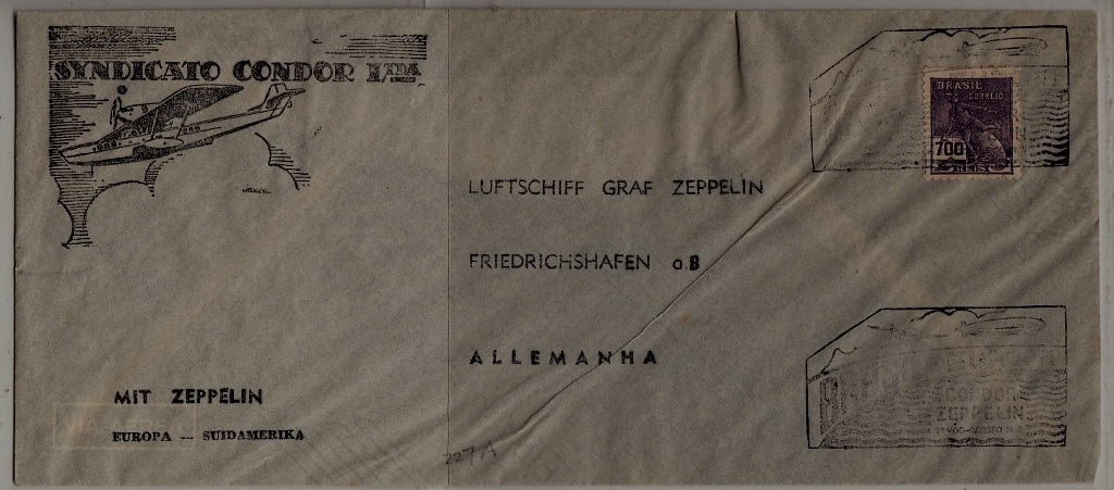 Brazil Zeppelin cover 2.8.33