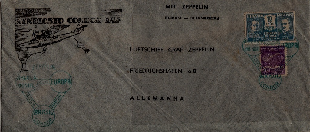 Brazil Zeppelin cover Out 1933/ faults