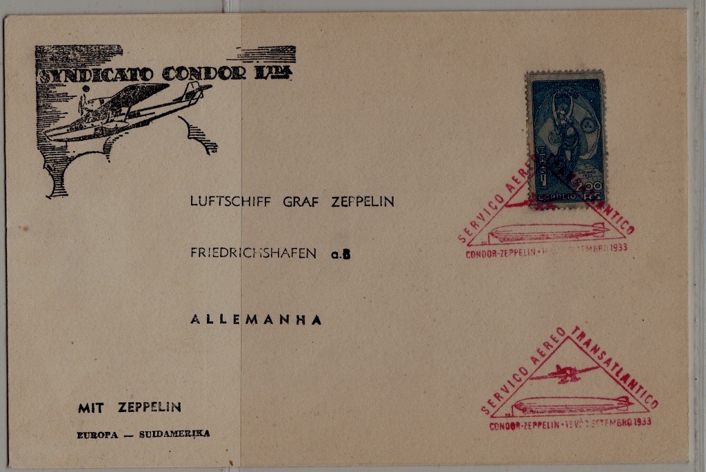 Brazil Zeppelin cover Setembro 1933