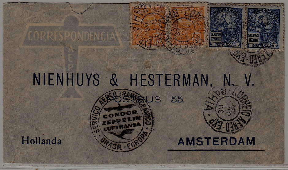 Brazil Zeppelin cover 30.7.36 Bahia
