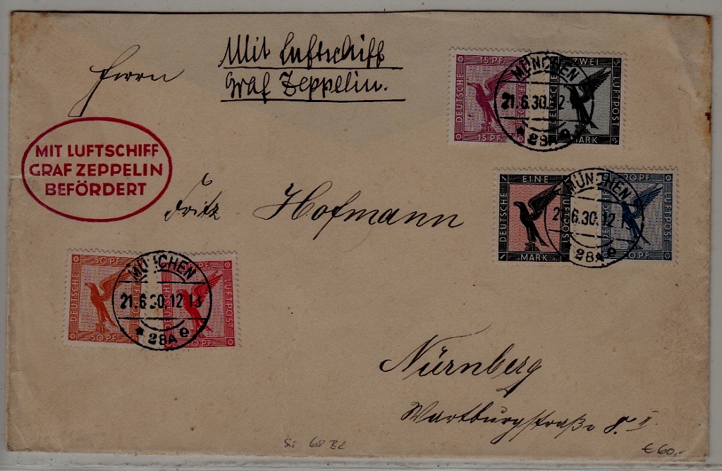 Germany Zeppelin cover NAF 21.6.30 Munchen