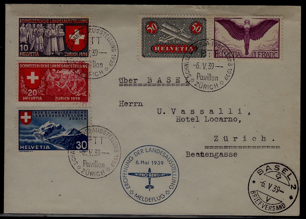 Switzerland airmail cover 6.5.39 Basel