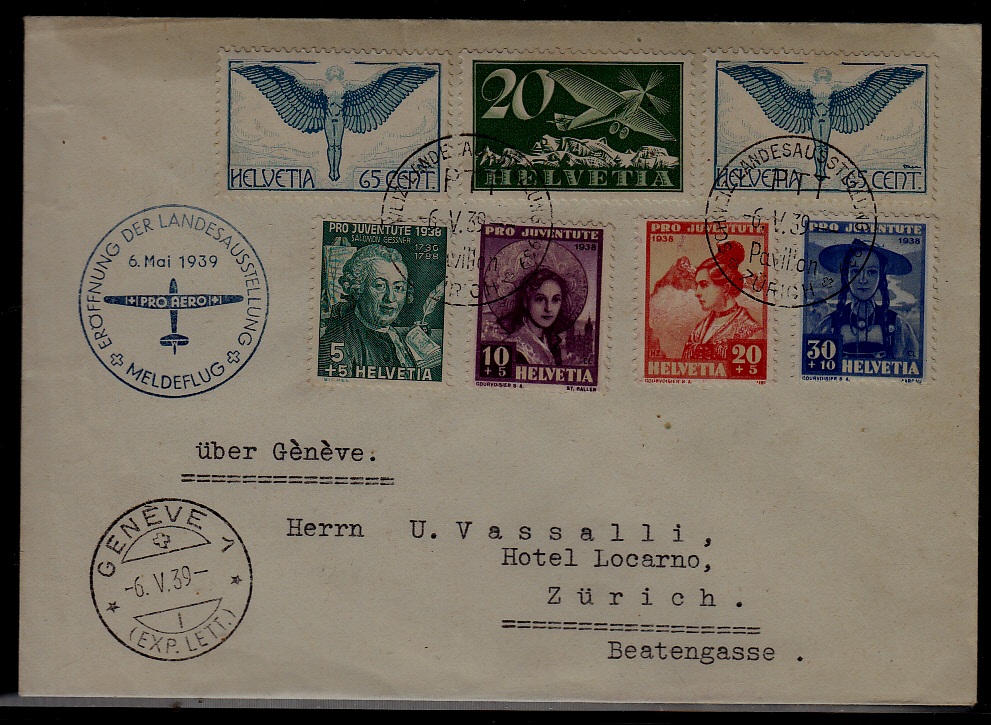 Switzerland airmail cover 6.5.39 Geneve