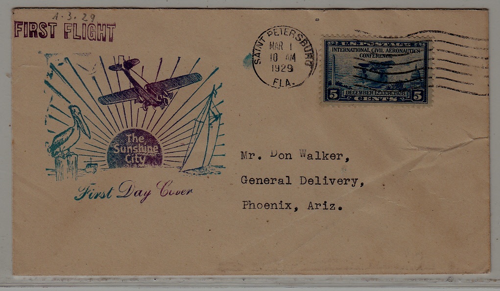 USA airmail cover 1.3.29