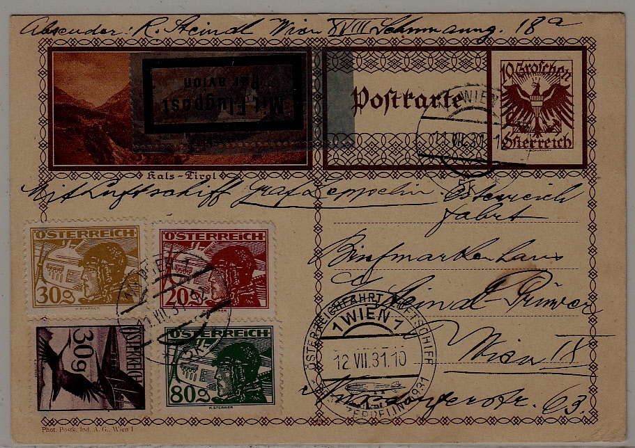 Austria Zeppelin card 11.7.31