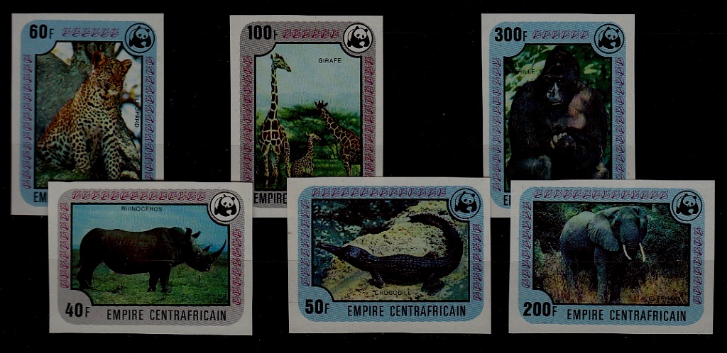 Central Africa 323-28 MNH imperf. WWF-78