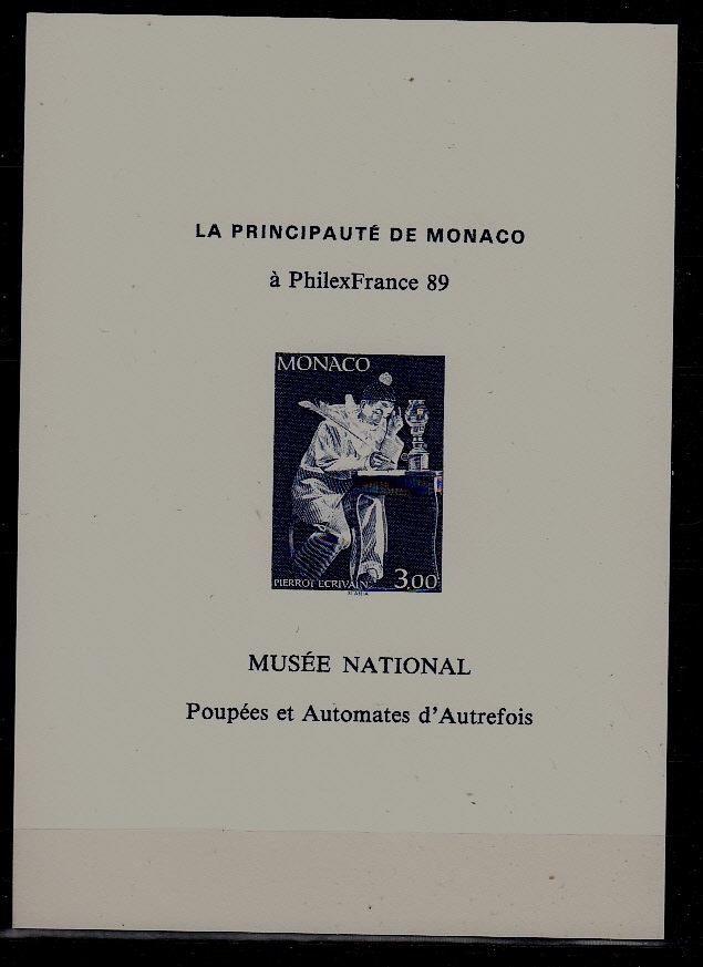 Monaco 1729 MNH epruve sheet P.Ecrivain