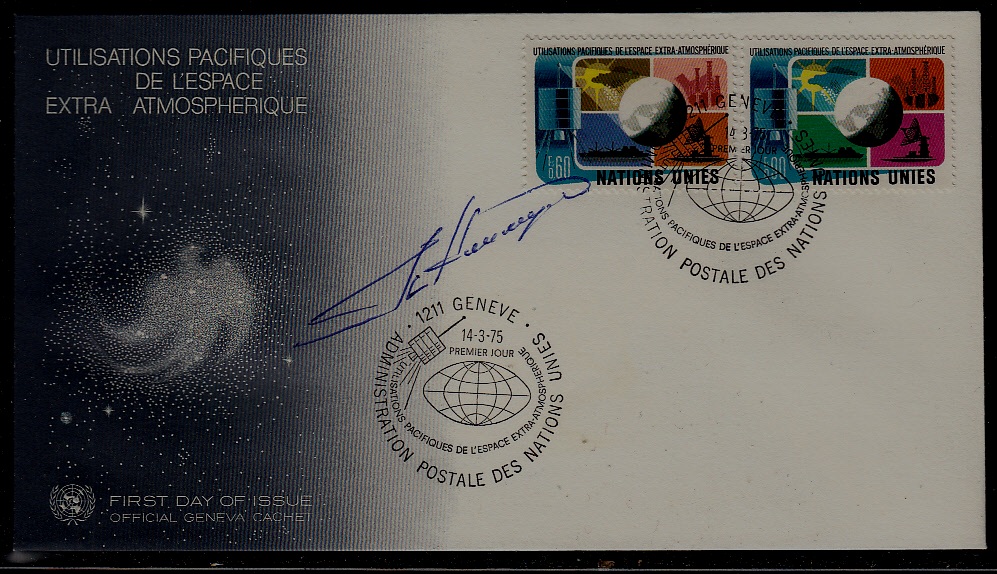 U.Nations/Russia cover Space 14.3.75 signed Nikolajev