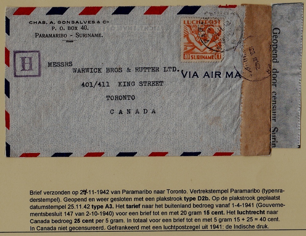 Suriname/Canada censored cover 24.11.42