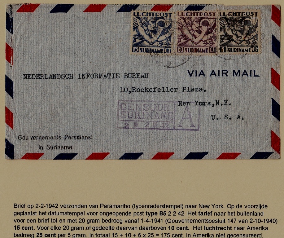 Suriname/USA censored cover 2.2.42