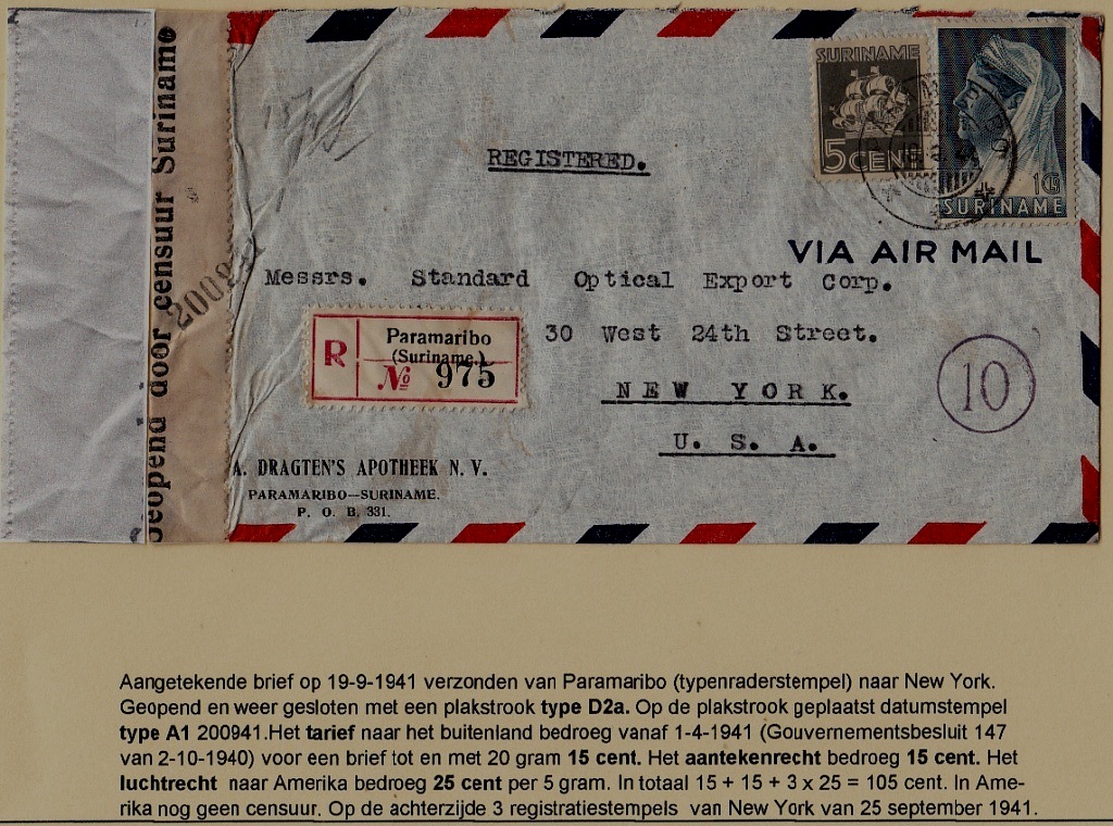 Suriname/USA censored cover 19.9.41