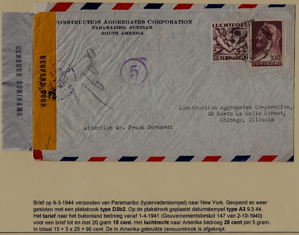 Suriname/USA censored cover 9.3.44