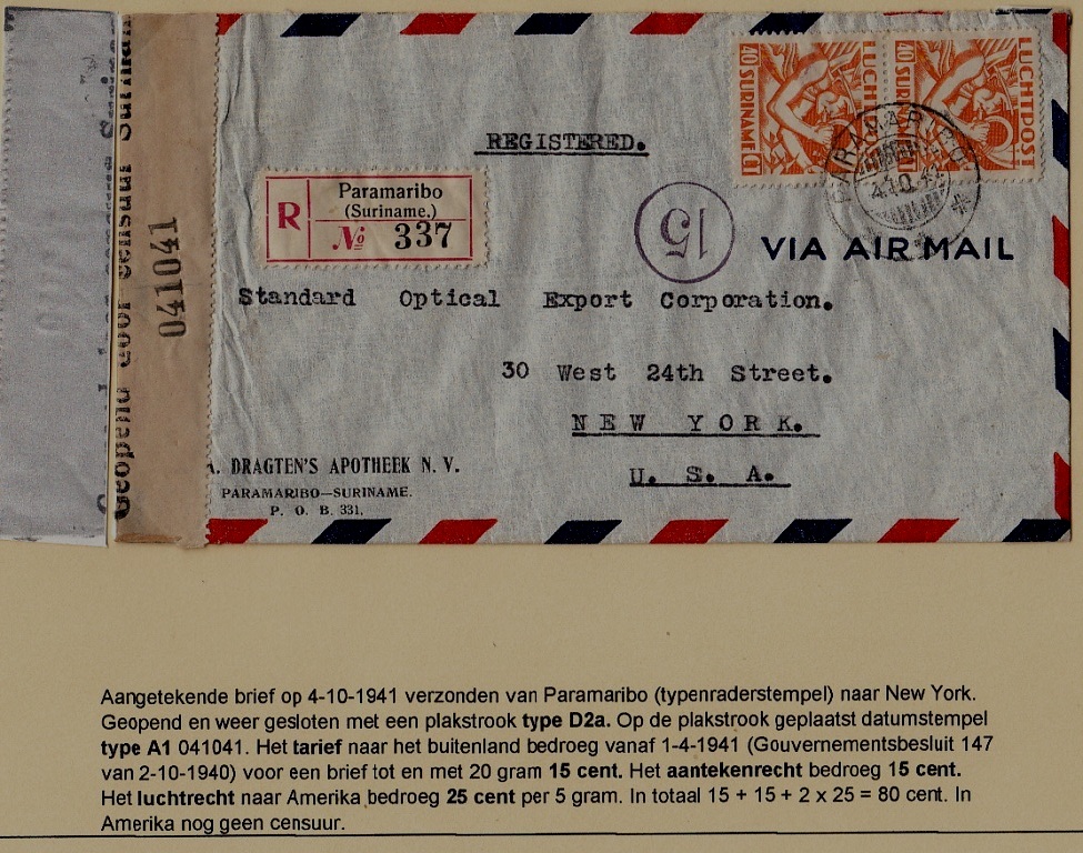 Suriname/USA censored cover 4.10.41