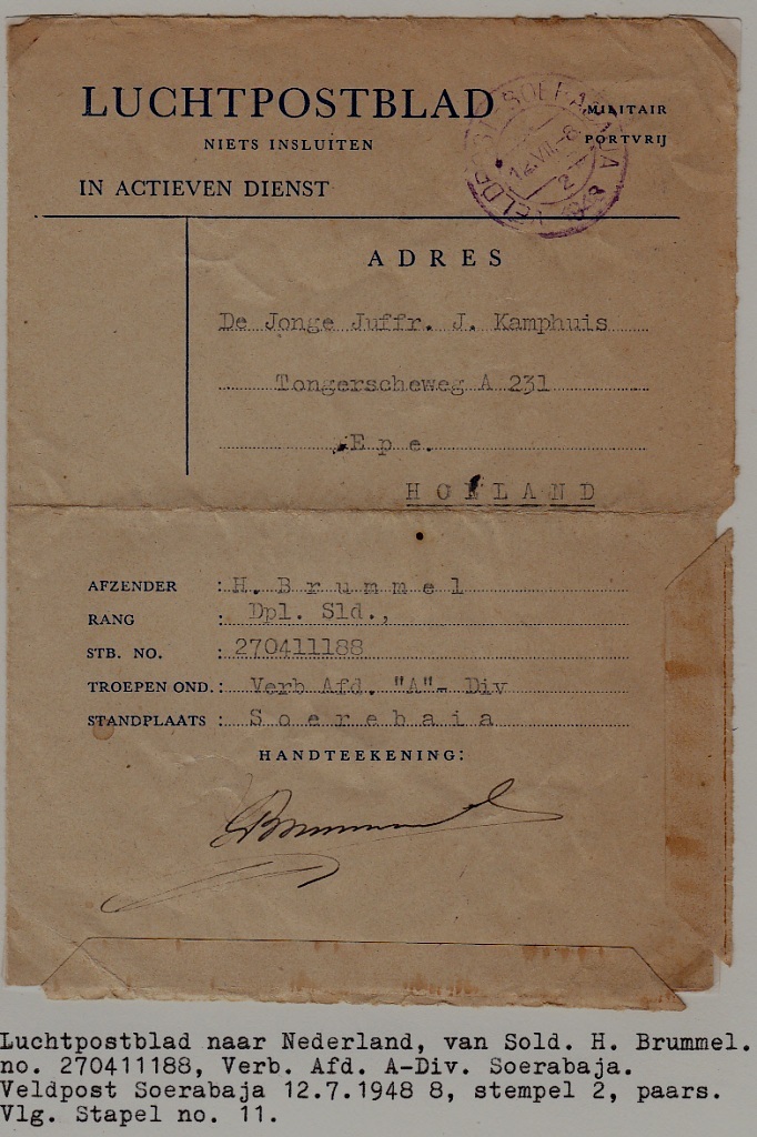 Netherlands cover Veldpost 12.7.48