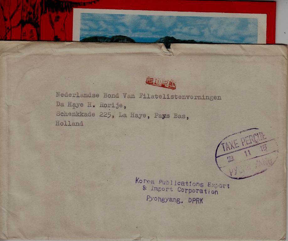 Korea N./Netherlands used cover 15.11.1973