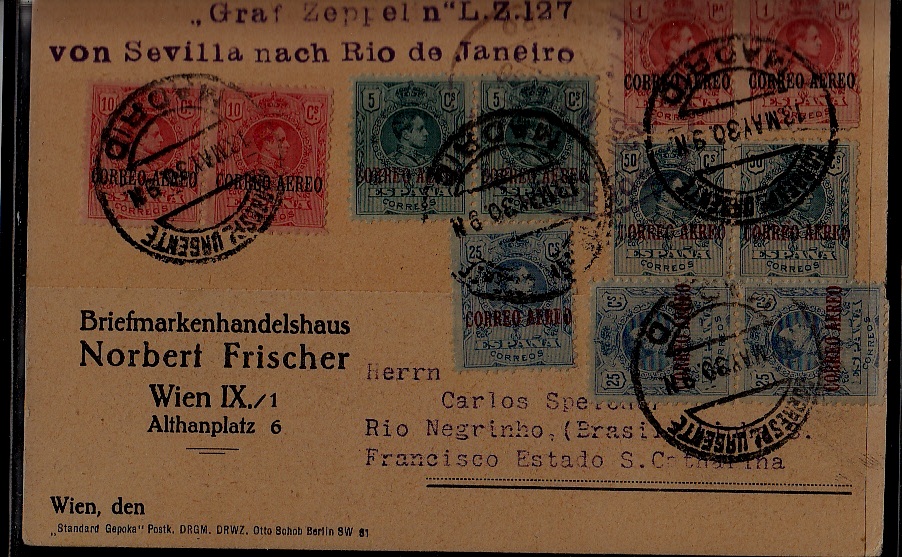 Spain Zeppelin card 13.5.30 Madrid
