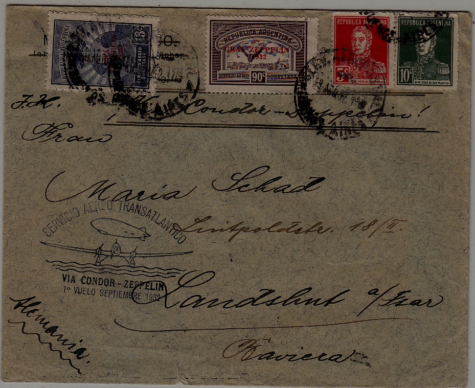 Argentina/Germany Zeppelin cover 19.9.32