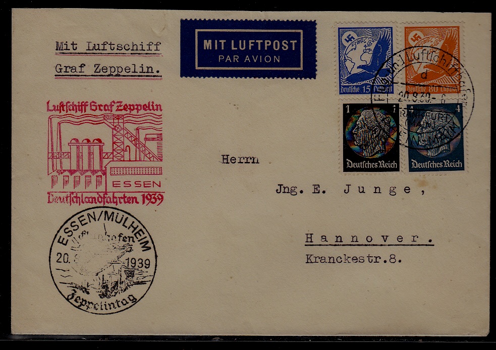 Germany Zeppelin cover 20.8.39 Essen