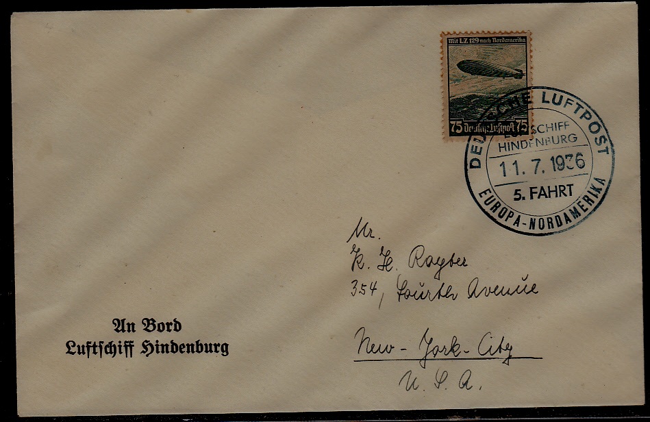 Germany Zeppelin cover 5.NAF 11.7.36