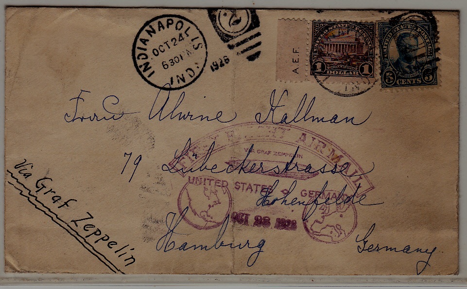 USA/Germany Zeppelin cover 24.10.28 Indianapolis/ faults