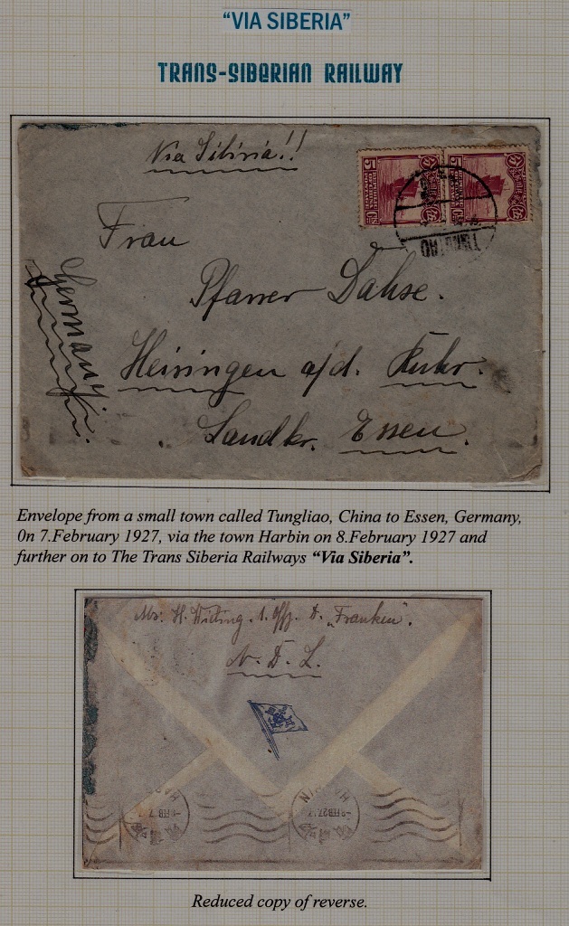 China/Germany cover Trans-Siberian railway 7.2.27 Tungliao