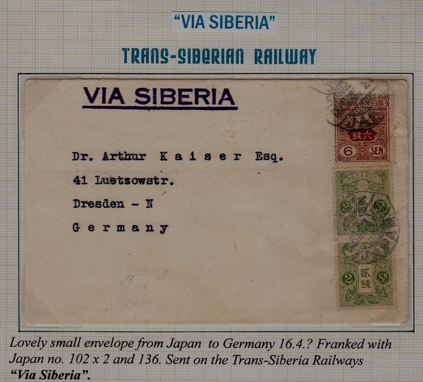 Japan/Germany cover Trans-Siberian railway 16.4.?