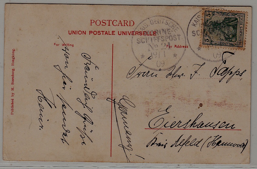 Germany used card Marine schiffspost 21.09.11
