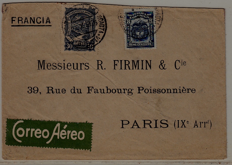 Colombia airmail cover Scadta 2.10.26 signed Spalink