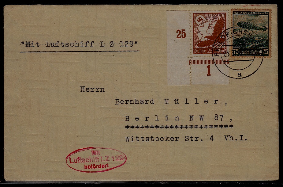 Germany Zeppelin cover LZ 129 23.3.36 Friedrichshafen