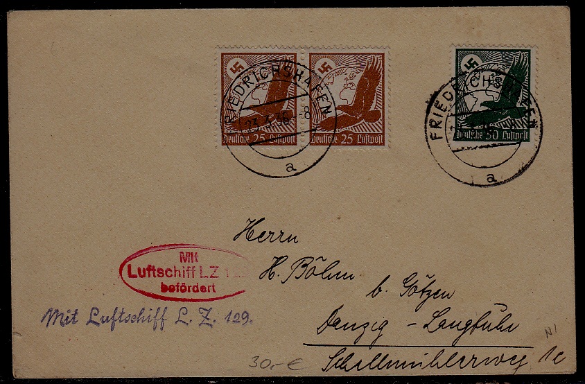 Germany Zeppelin cover LZ 129 23.3.36 Friedrichshafen