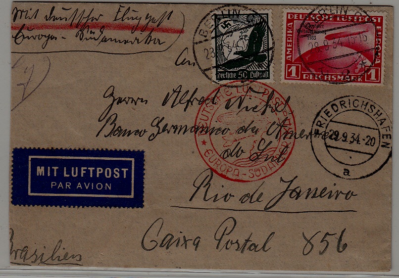Germany Zeppelin cover 28.9.34