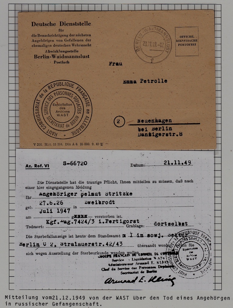 Germany card POW mail, 21.11.49 Berlin