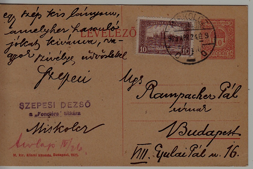 Hungary used card 24.4.23 Miskolz
