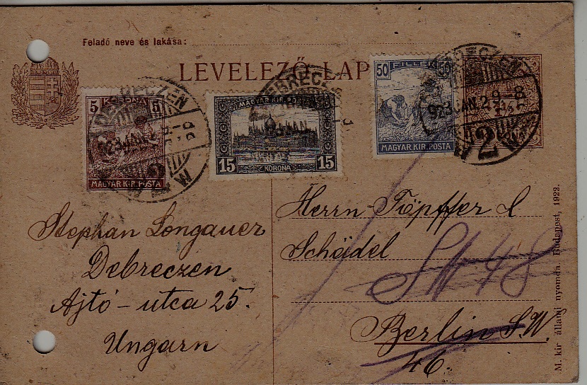 Hungary used card 29.1.23 Debrecen
