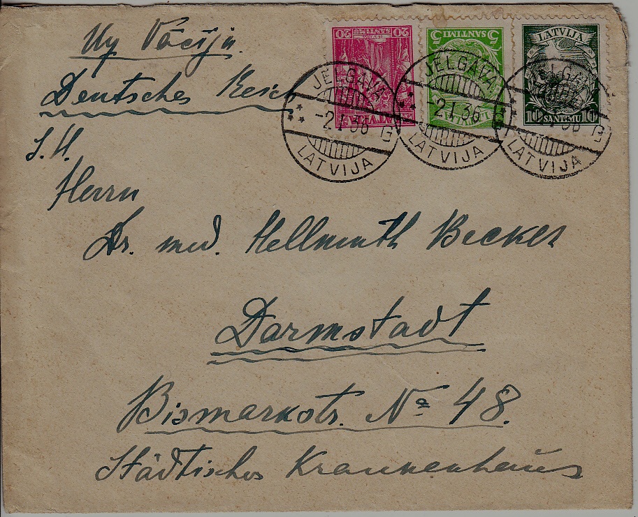 Latvia used cover 2.1.36 Jelgava