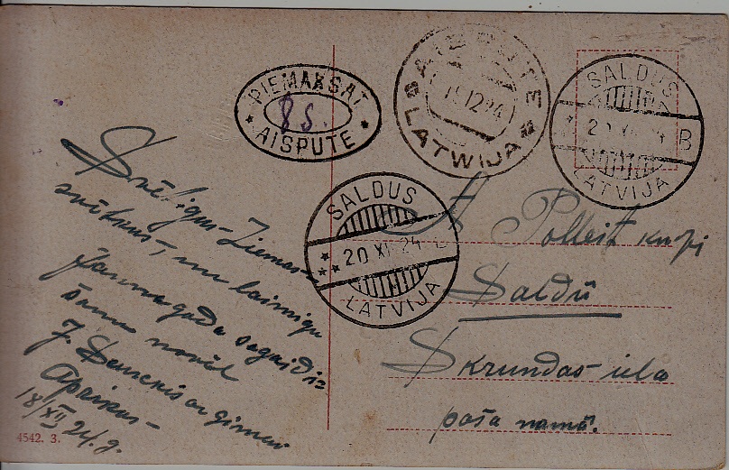 Latvia used card 20.11.24 Saldus, Aizpute