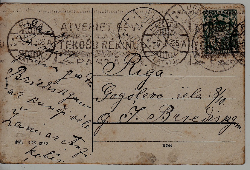 Latvia used card 3.1.25 Riga