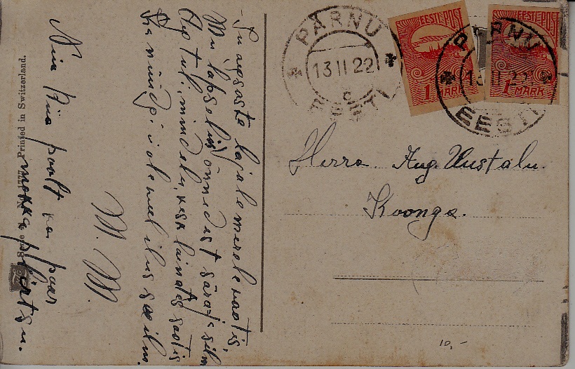 Estonia used card 13.2.22 Parnu