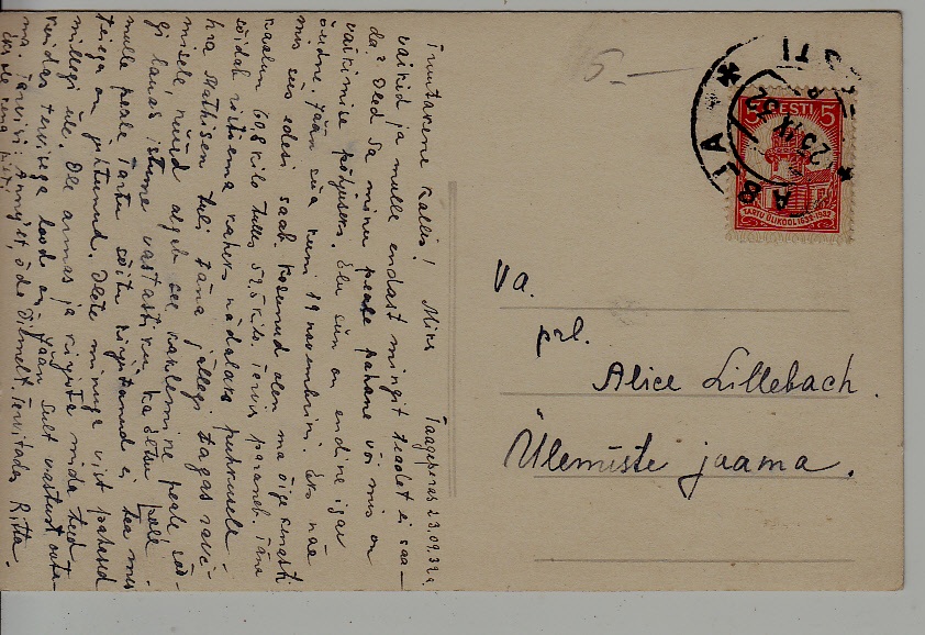 Estonia used card 23.9.32 Abja
